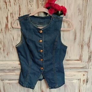 SHEIN Blue Denim Sleeveless Top